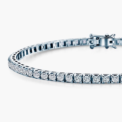 Bransoletka tenisowa Share Your Love 3,0mm: białe złoto, diamenty laboratoryjne